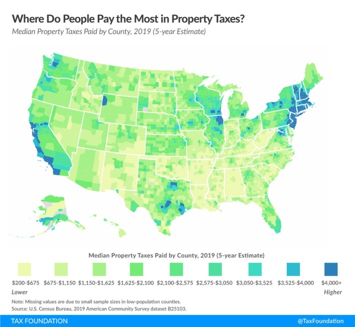 where do people pay the most property taxes?