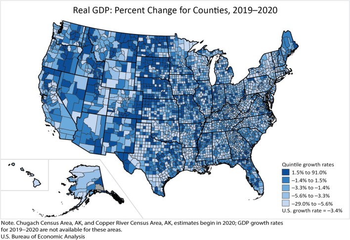 GDP map of US